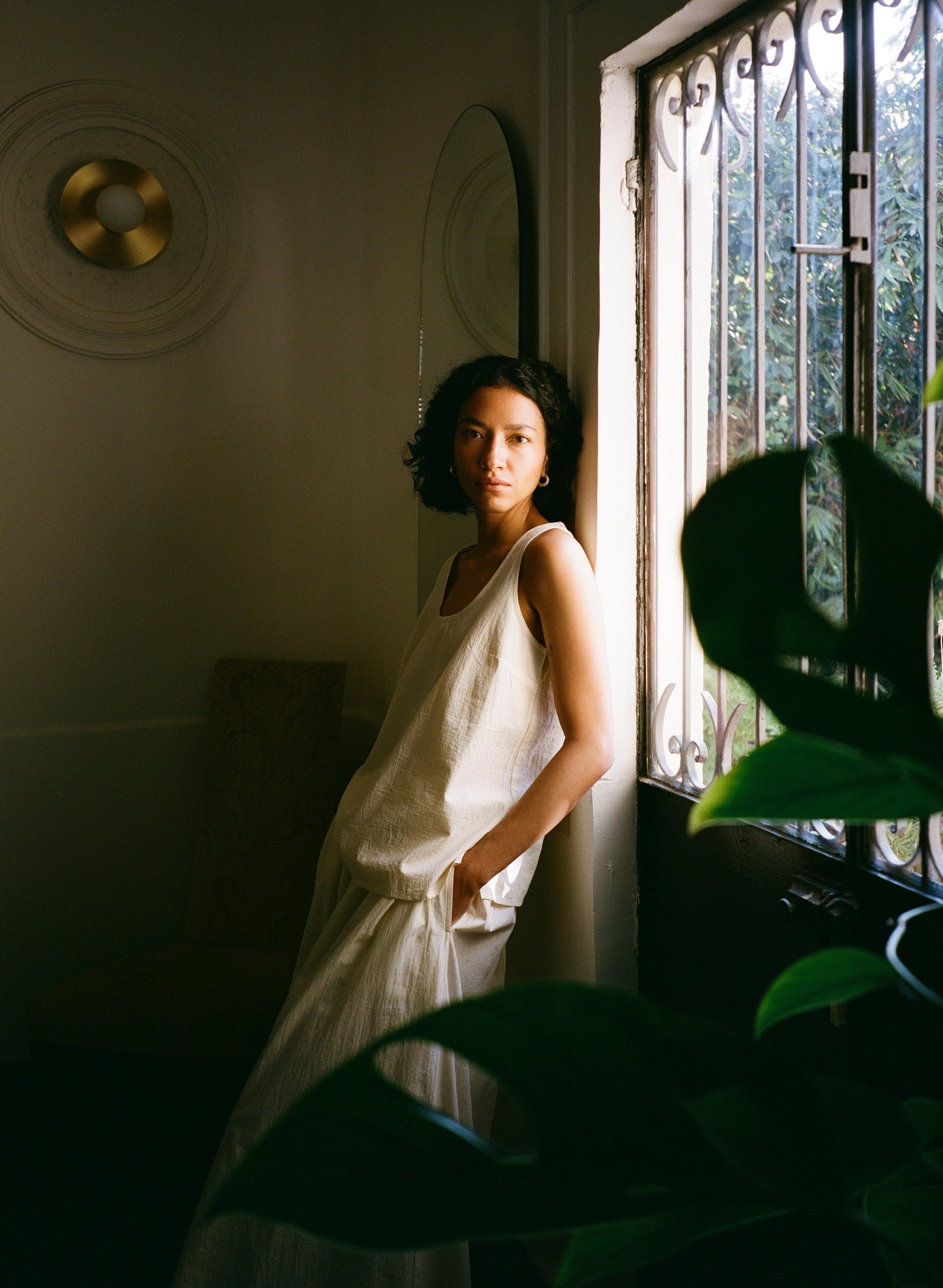Ananda Skirt, Textured Organic Poplin, Parchment