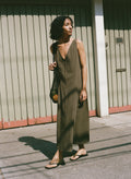 Maritza Dress, Textured Organic Poplin, Fern