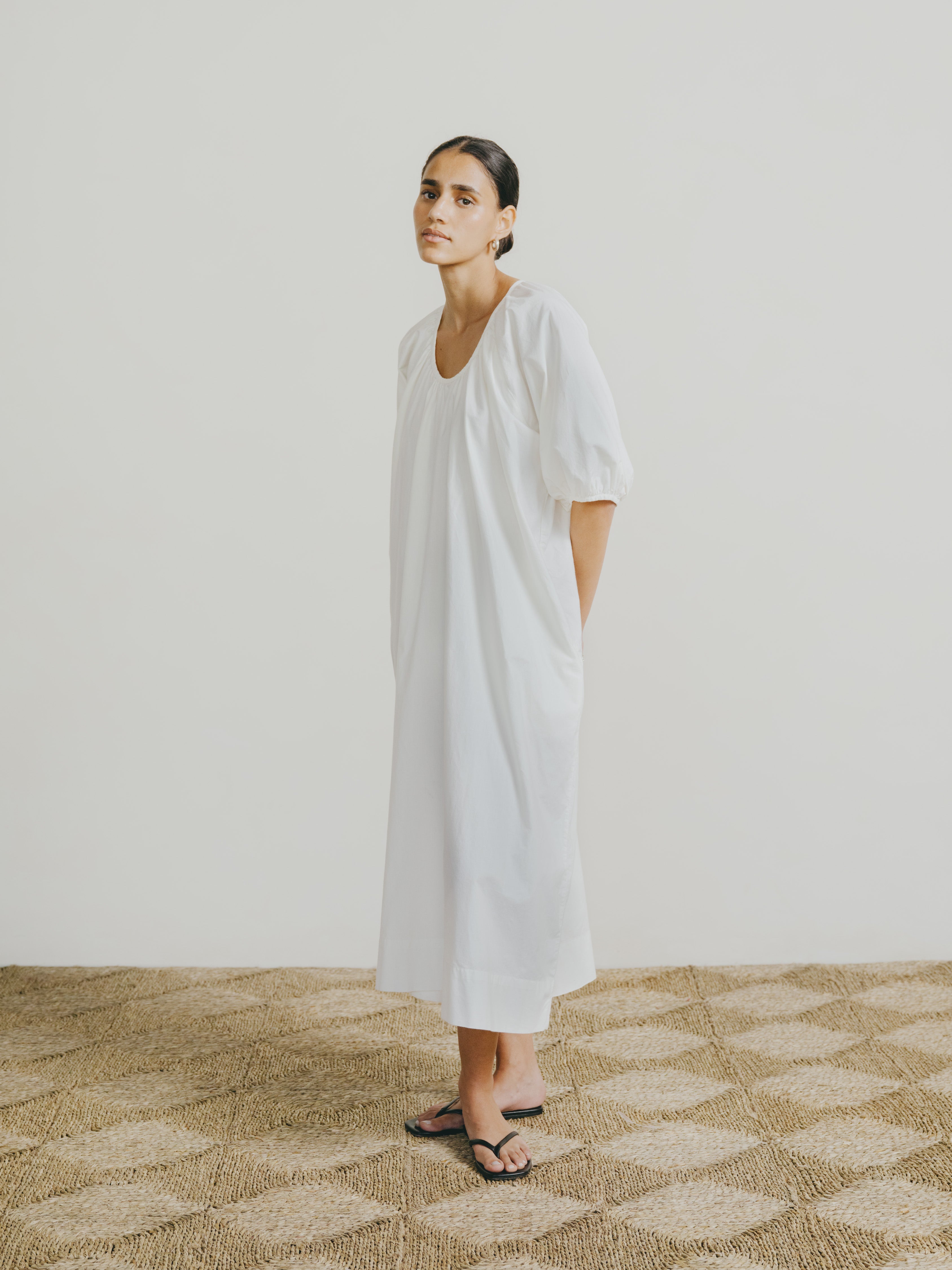 Ophelia Dress, Organic Batiste, Natural