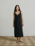 Colina Dress, Organic Batiste, Soft Black