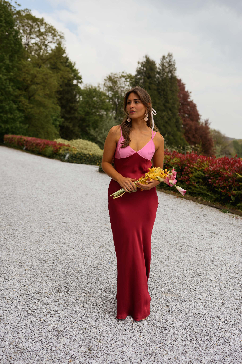 Pink And Burgundy Farah Dress