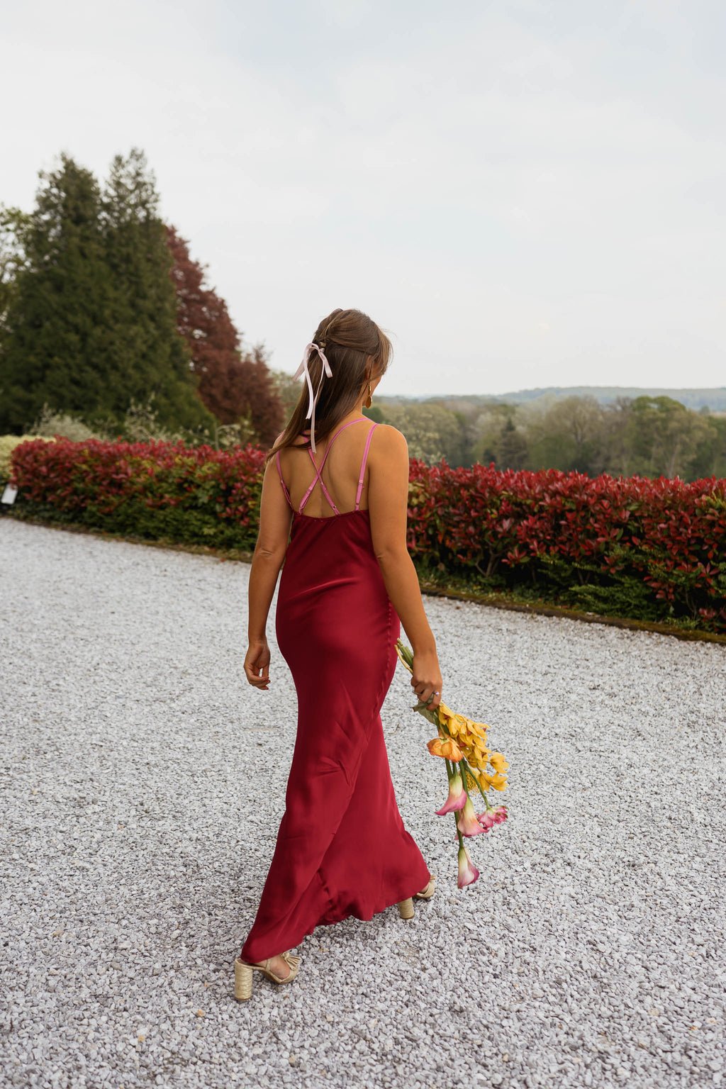 Pink And Burgundy Farah Dress