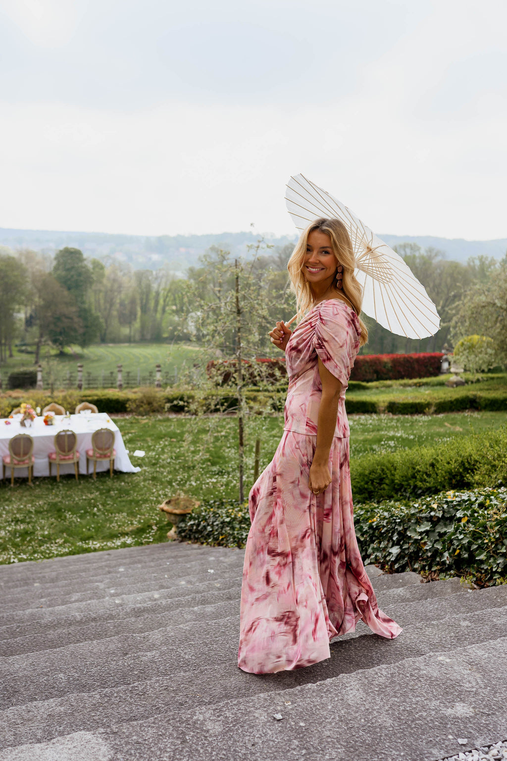 Pink Patterned Christy Dress