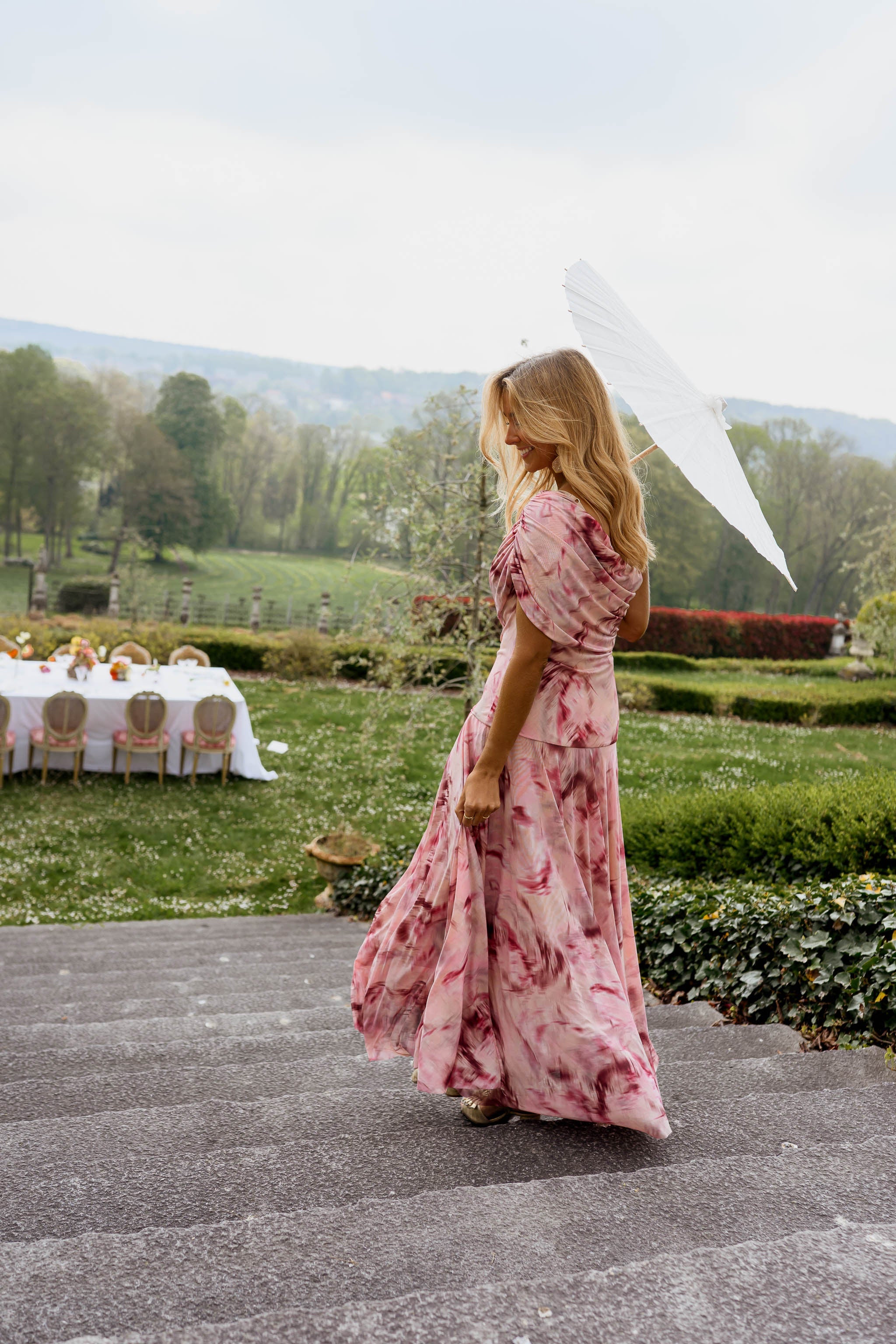 Pink Patterned Christy Dress