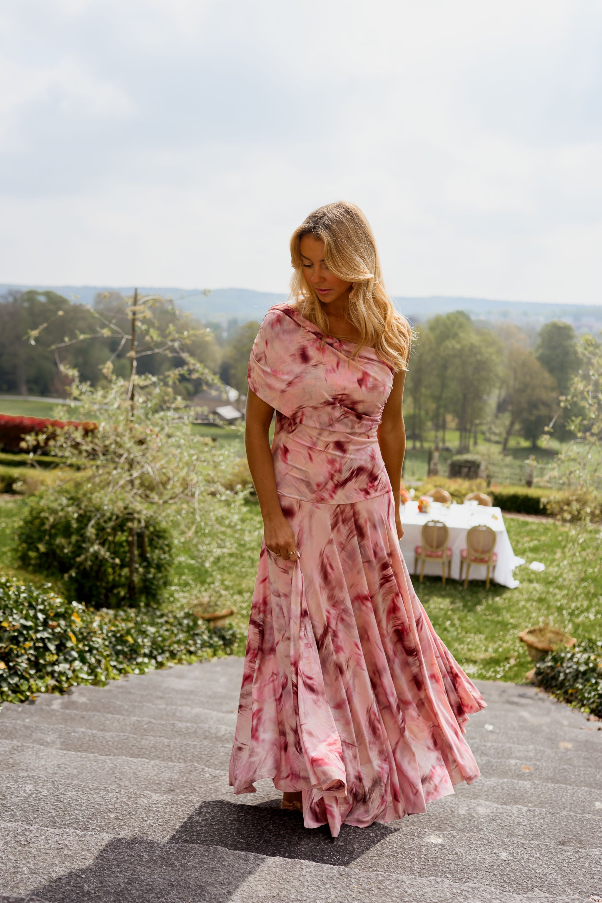 Pink Patterned Christy Dress